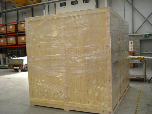 Helicopter crated by Donpack for transport